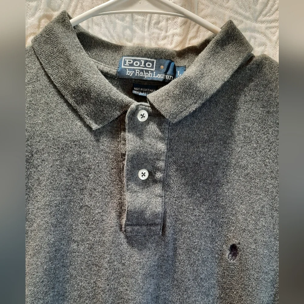 Polo by Ralph Lauren Men's Shirt Large Gray Polo Preppy Cotton Athleisure Golf